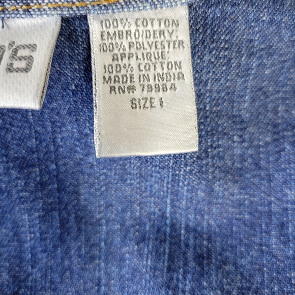 Chicos Denim Embroidered Open Front Jacket Size 1/size 8 - Picture 8 of 9